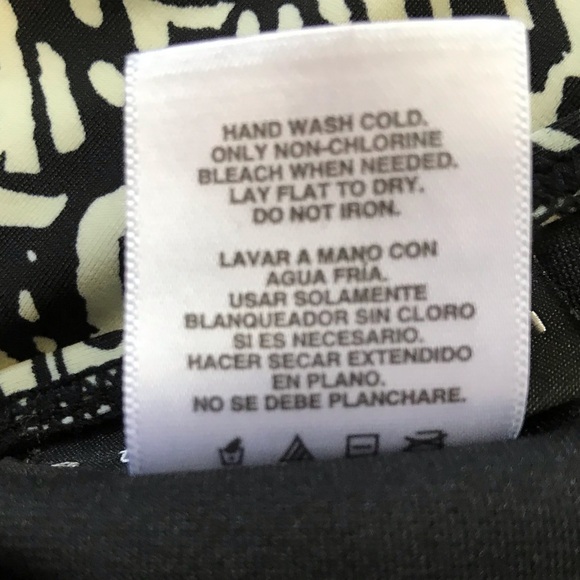 Attention Swimwear Tankini Medium Top Small Bottom Black And White Animal Print - Picture 3 of 12